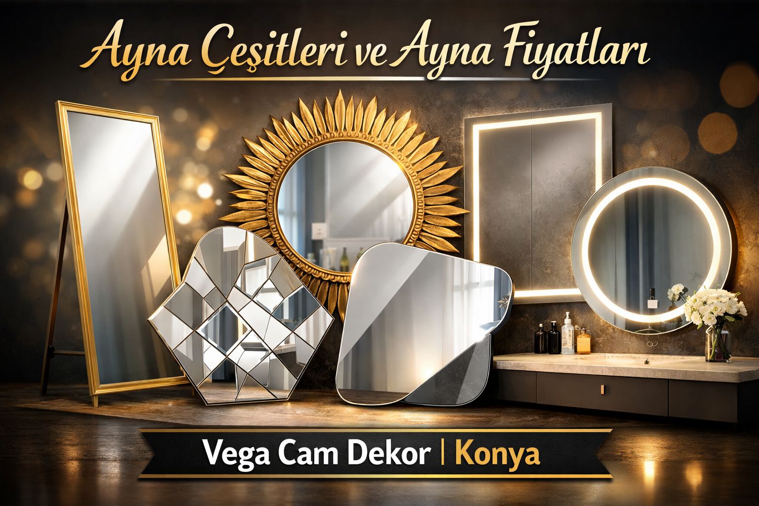 Ayna Çeşitleri ve Ayna Fiyatları | Konya Vega Cam Dekor
